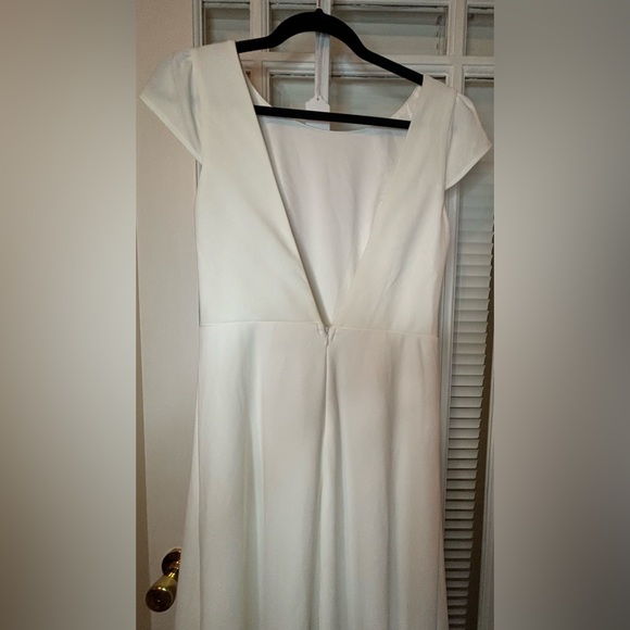 Lulus Ruffle Sleeve Dress With Train-Medium - Picture 4 of 16